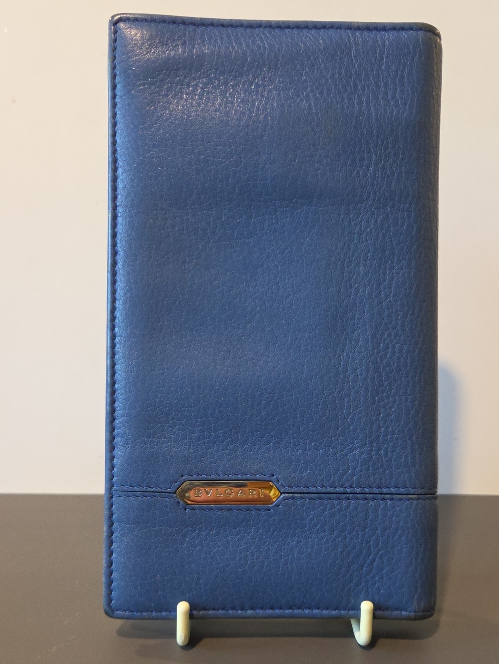 Bvlgari Blue Calfskin Leather Long Wallet